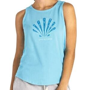 Life is Good. Seashell Sleeveless Crusher Tee XXL